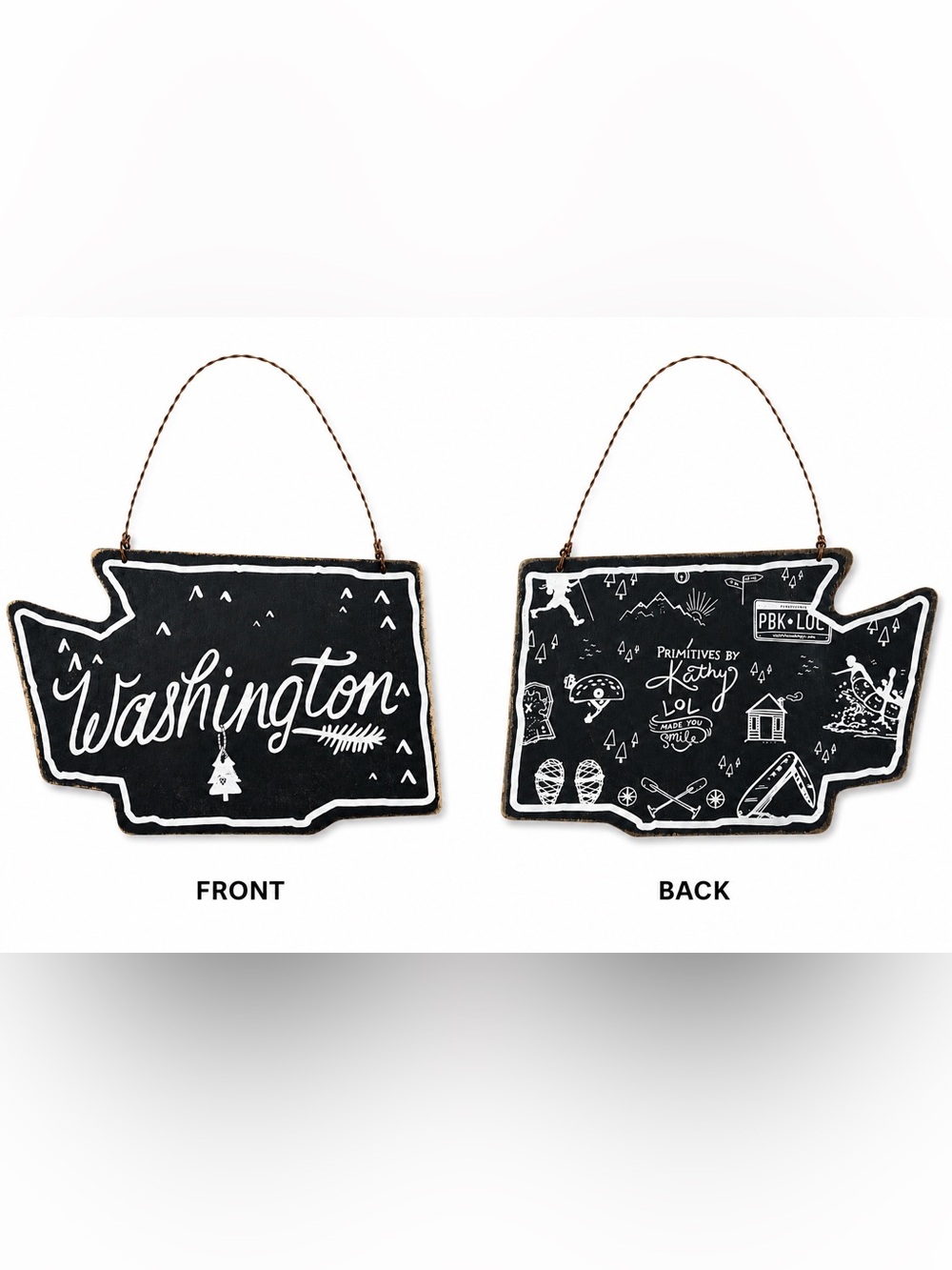 Primitives by Kathy Washington State Wooden Hanging Sign